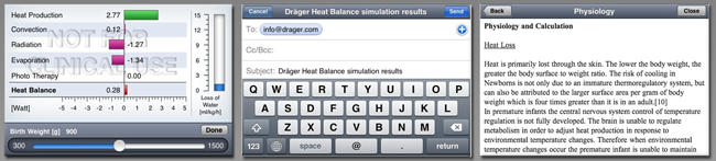 Drager Heat Balance iPhone Application Drager Heat Balance iPhone Application